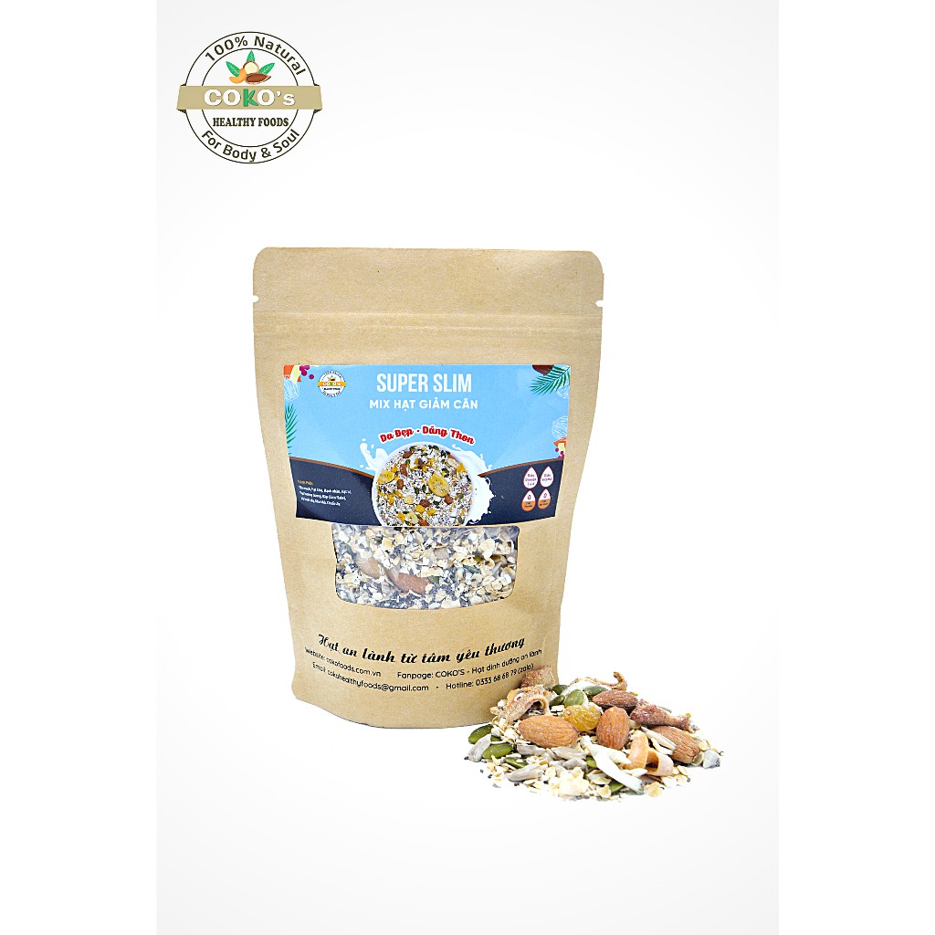 Ngũ Cốc Granola Giảm Cân Super Slim Combo  3 gói 100gr COKO'S FOOD Dinh Dưỡng Tiện Lợi