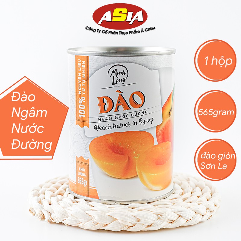 [Mã 1511FMCGSALE giảm 8% đơn 500K] Đào Ngâm Nước Đường Asia Home Lon 425 gram