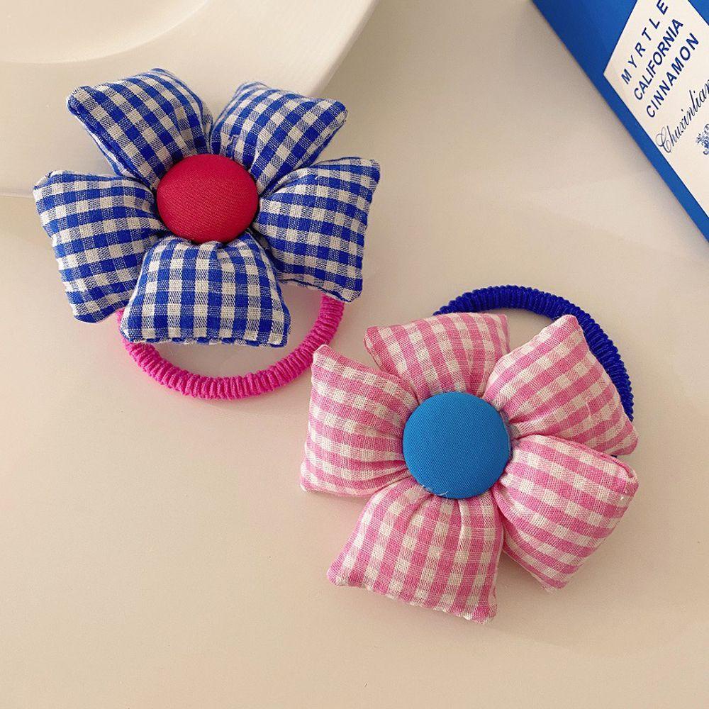 Dây Buộc Tóc Cao Su Họa Tiết Kẻ Sọc/Hoa Hướng Dương/Hoa Hướng Dương Nhiều Màu Phong Cách Hàn Quốc Xinh Xắn Cho Nữ
