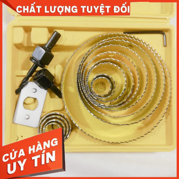 [HÀNG CHÍNH HÃNG -CÓ SẴN] MŨI KHOÉT THẠCH CAO, GỖ, NHÔM - BỘ KHOÉT LỖ TRÒN ĐA NĂNG 16 PCS