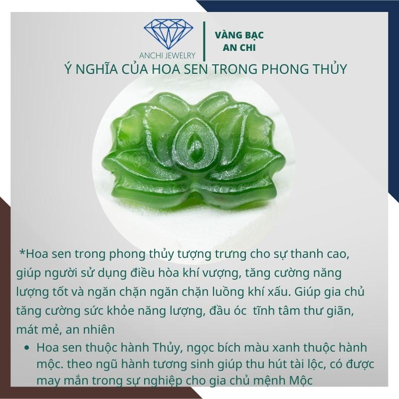 Vòng tay charm hoa sen ngọc xanh, Anchi jewelry