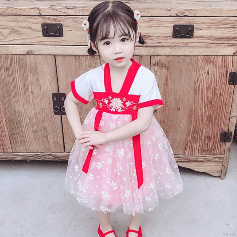 Đầm Hán phục thiết kế phong cách Trung Hoa xinh xắn cho bé gái
