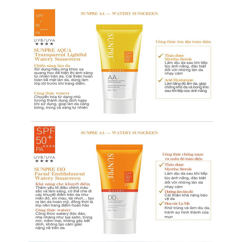Kem Chống Nắng  Mona Frema Sunpre AA/DD SPF 50+/PA ++++