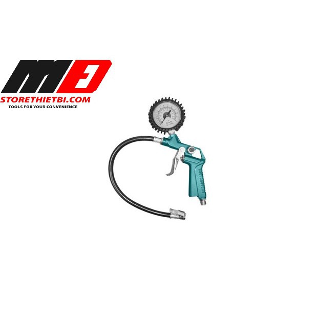 Vòi bơm lốp xe oto có đồng hồ đo áp suất dùng khí TOTAL TAT11601