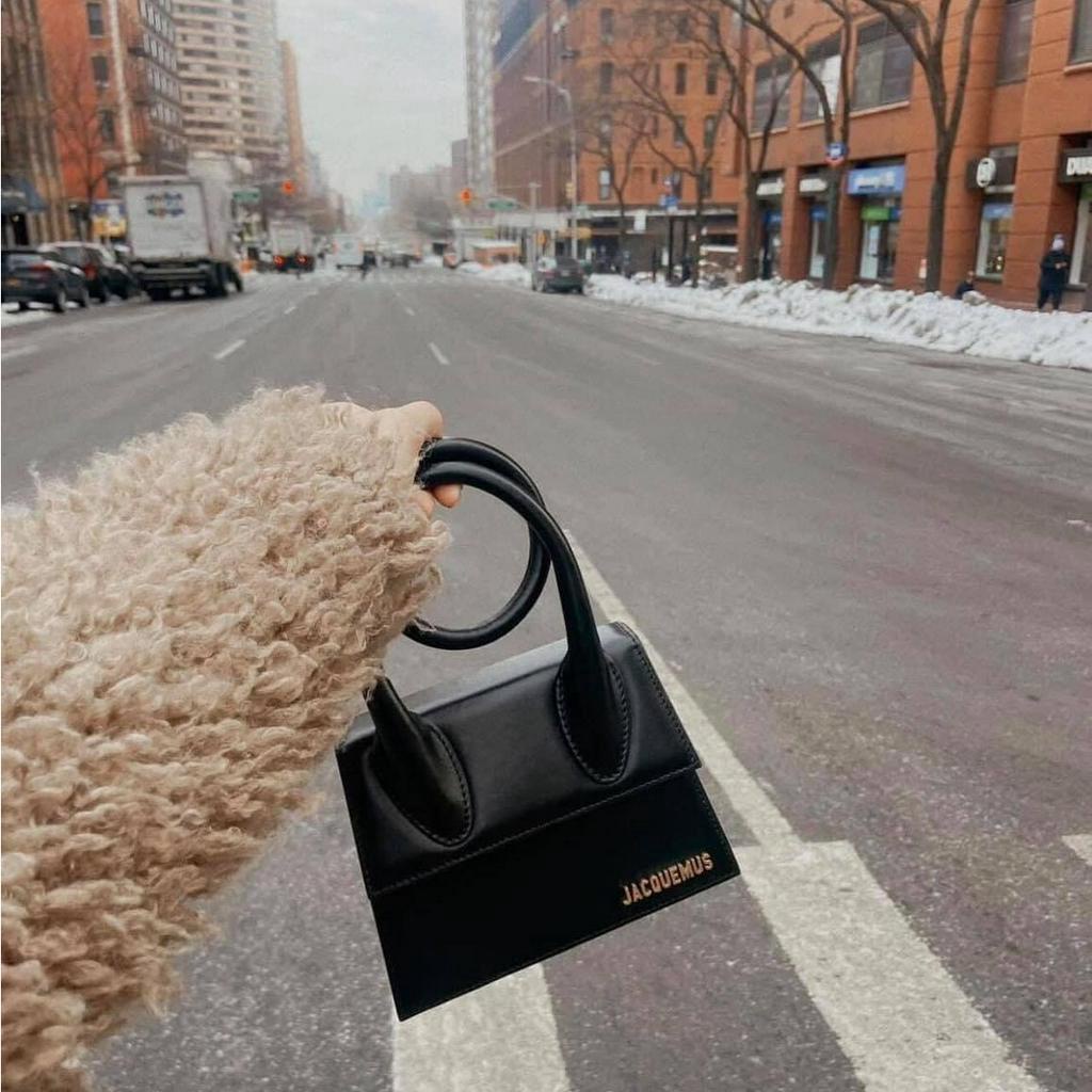 Túi xách mini J.AC.quemus quai xoăn da trơn dư xịn hàng chuẩn size 20