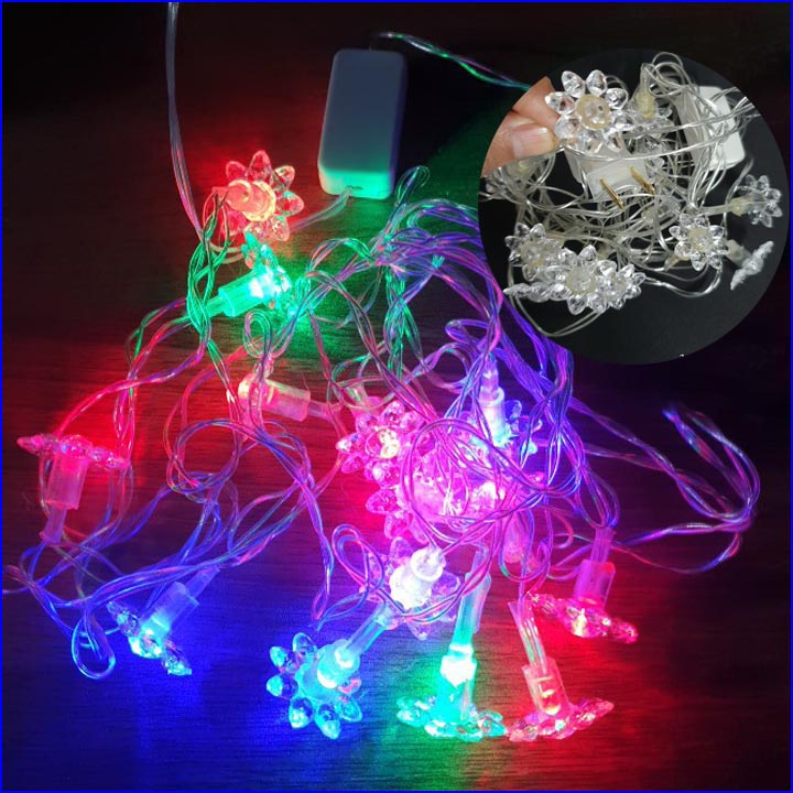 Dây đèn led chớp nháy xanh trắng tím trang trí trong nhà, ngoài trời lung linh rực rỡ