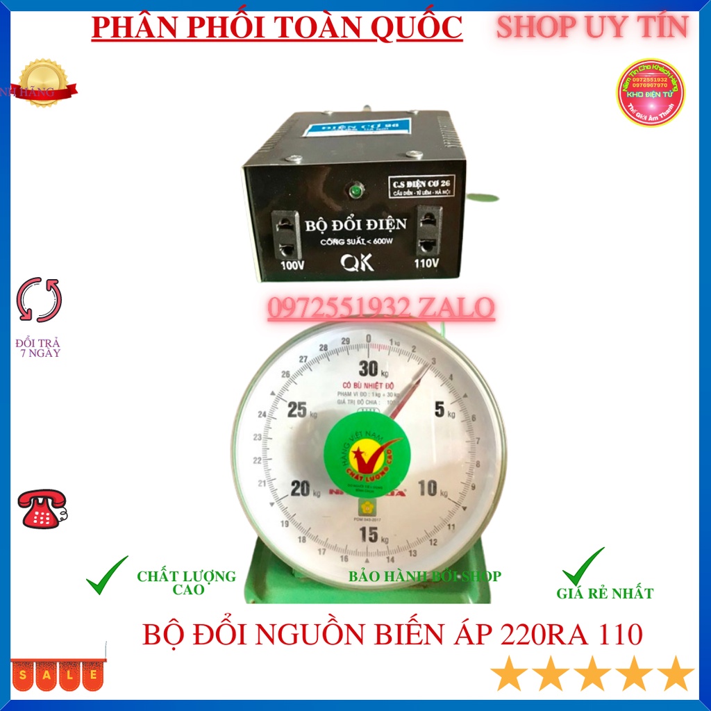 Bộ đổi nguồn 220v sáng 110 cho các thiết bị điện tử điện cơ công suất nhỏ hơn 600w