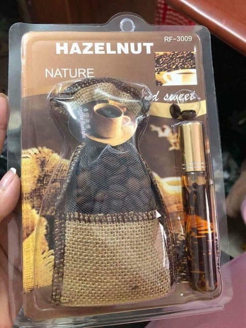 Túi cafe treo xe kèm tinh dầu - chính hãng hazelnut - tinh dầu cafe