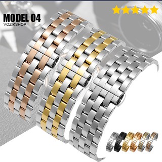 Dây đồng hồ thép không gỉ inox 316 model 04 kiểu khóa bấm chống han gỉ (18mm 20mm 22mm)