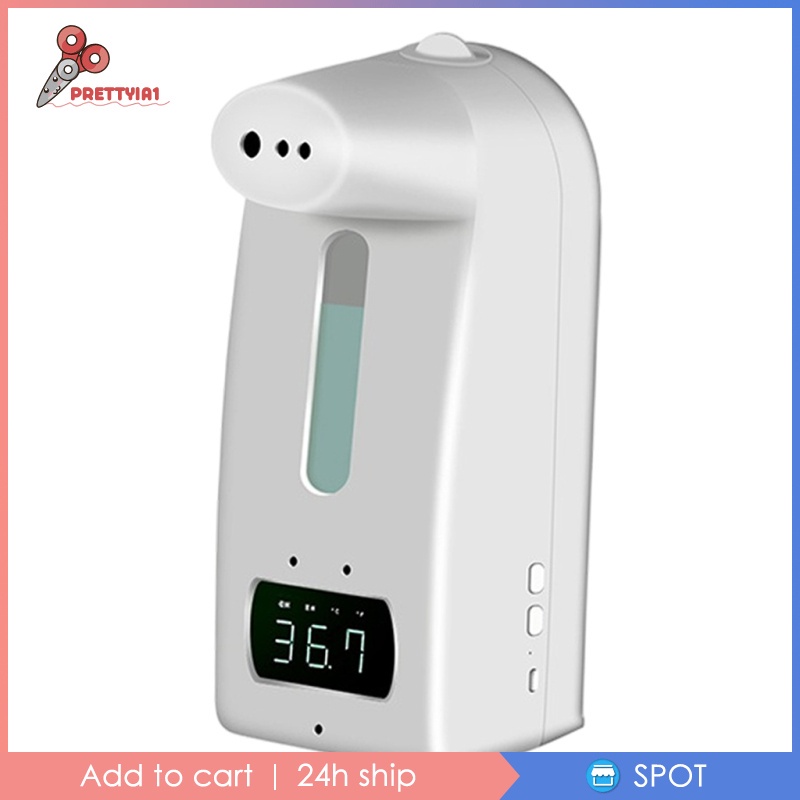 Nhiệt kế hồng ngoại gắn tường K10 Pro 2 trong 1 kiêm hộp đựng xà phòng không chạm
