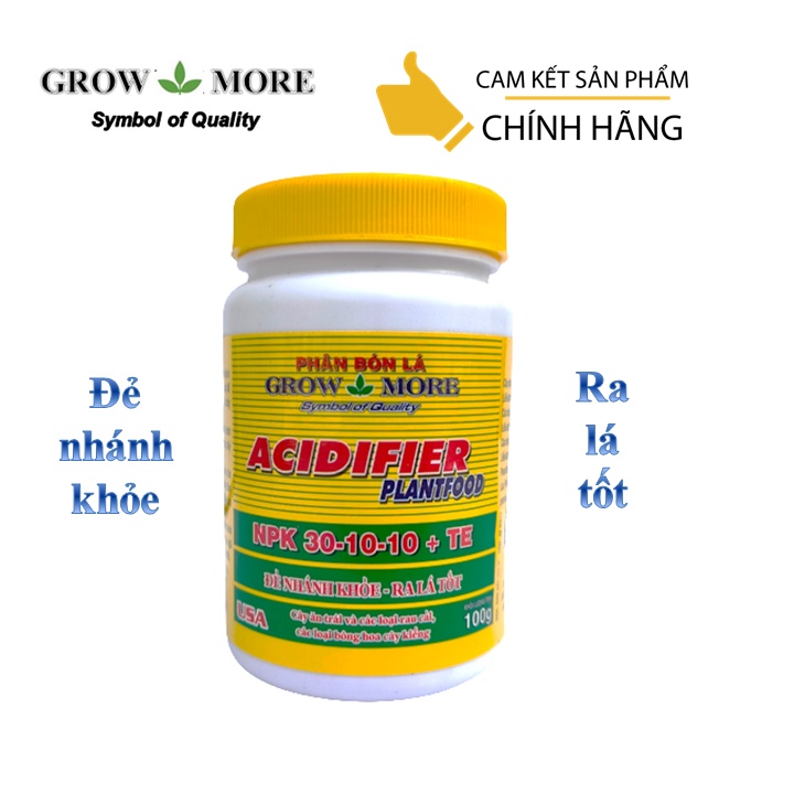 Phân bón lá  Growmore NPK 30-10-10+TE cao cấp - đẻ nhánh khỏe- ra lá tốt hộp 100g
