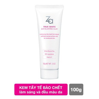 Kem Tẩy Tế Bào Chết Làm Sáng Và Đều Màu Da Za True White Ex Exfoliating Clay 100ml - 40530