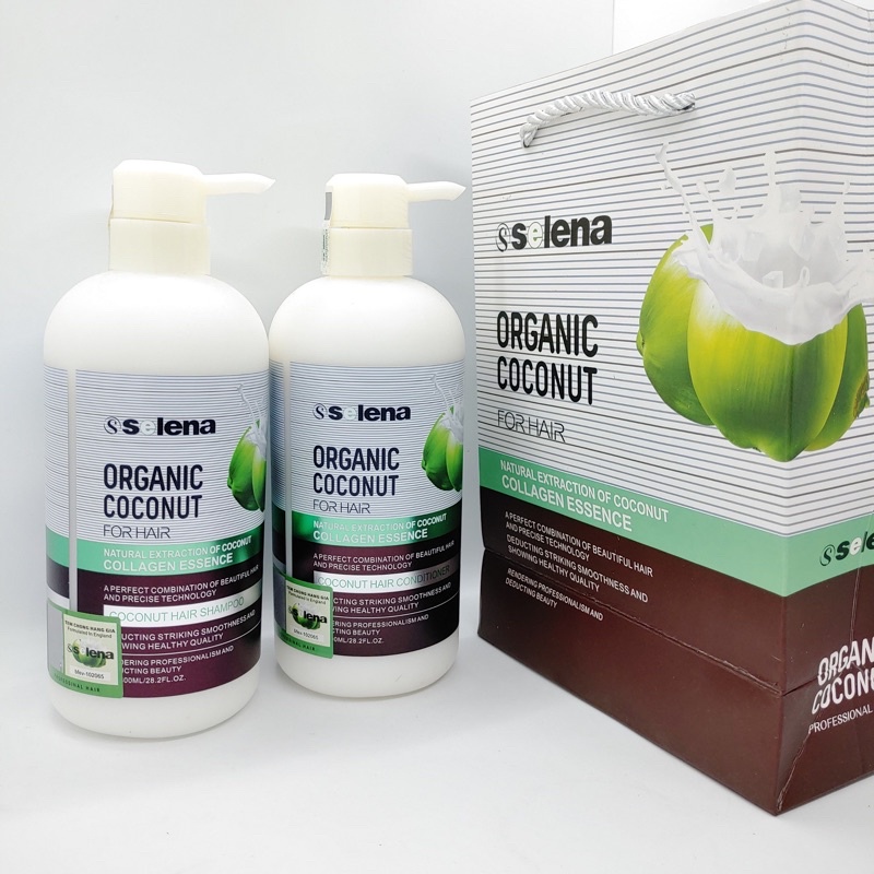 Dầu gội xả Dừa Organic Coconut Phục Hồi Và Giảm Tóc Gãy Rụng 800ml