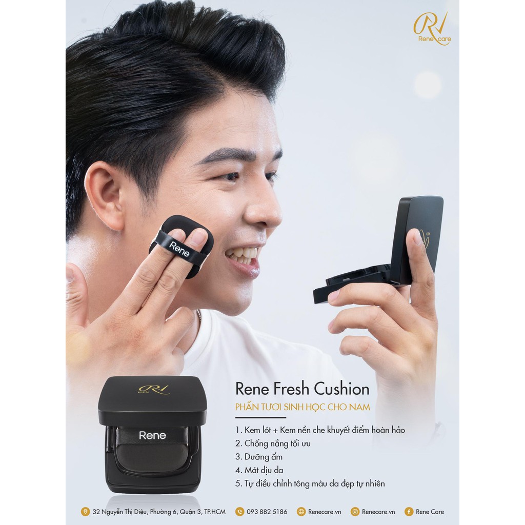 Phấn tươi Rene Fresh Cushion SPF 50 PA+++ Cho Nam Giới