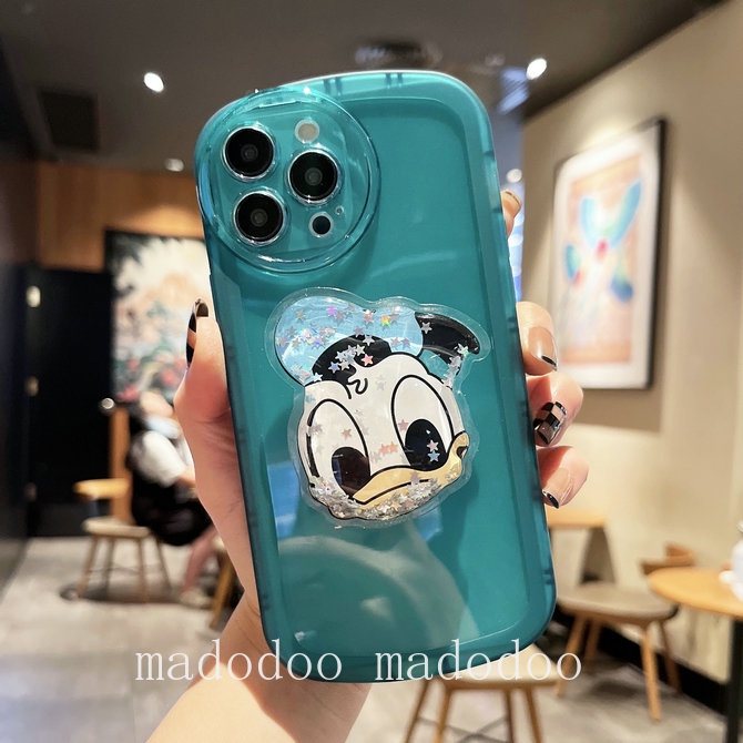 Clear Casing For iPhone 14 Pro Max 14Pro 14Plus 14ProMax 13 12 Mini Cute Snoopy Mickey Minnie Donald Duck Daisy Couple Quicksand Stand Round Airbag Shockproof Clear Soft Phone Case Full Fine Hole Protection Back Cover NKS 13