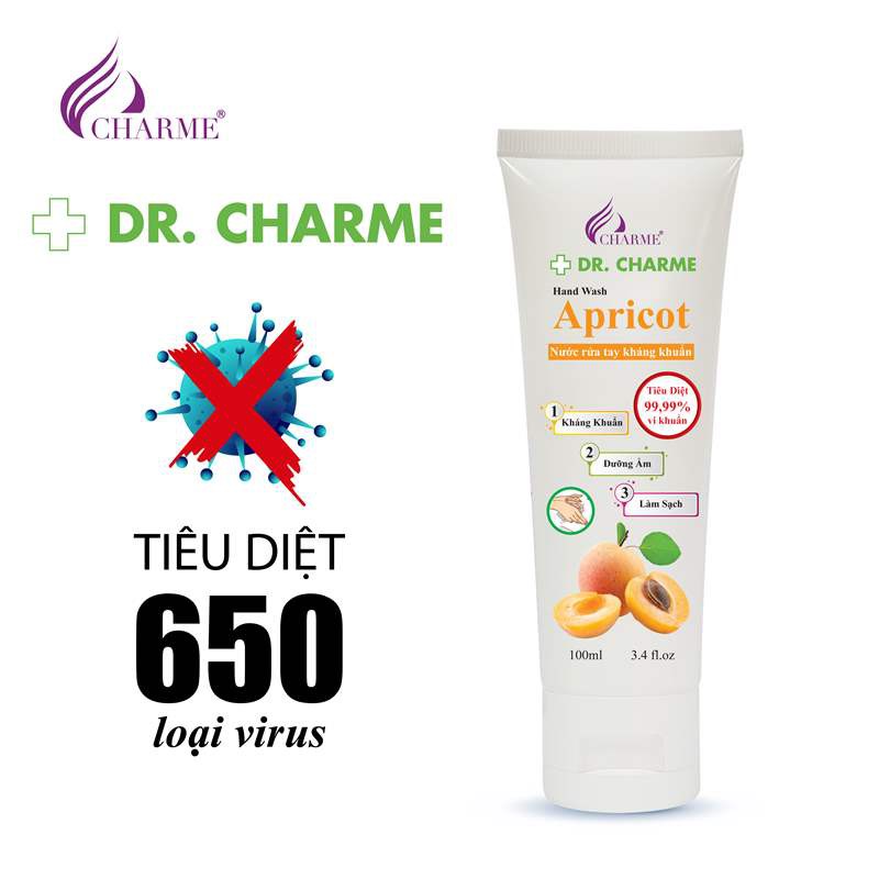 Nước Rửa Tay Kháng Khuẩn DR. CHARM.E Apricot với khả năng sát khuẩn 99.99% cùng tính năng dưỡng ẩm và làm mềm da | BigBuy360 - bigbuy360.vn