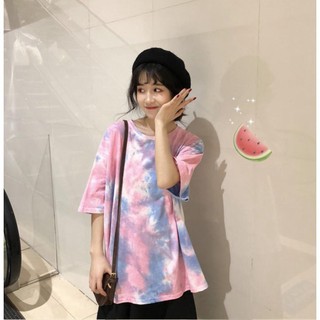 Áo thun unisex tay lỡ - Áo thun loang màu form rộng siêu hot