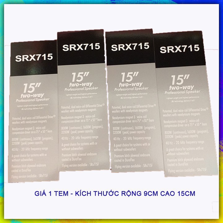 Bộ 2 tem decal dán mặt thùng loa có keo dính SRX 715