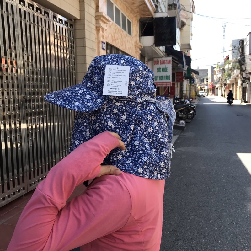 Mũ nón chống nắng 3n1 đa năng kèm khẩu trang , kiểu vành rộng màu thêu cao cấp, vải dày dặn, chống tia UV MN01