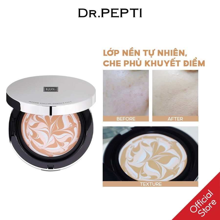 Phấn Tươi Chống Nắng Dr.pepti Peptide Volume Essence Pact No.21 25g