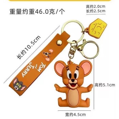 Móc Khóa Hình Mèo Và Chuột Hoạt Hình Dễ Thương
