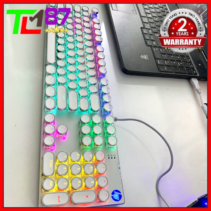 Bàn Phím Máy Vi Tính Laptop Chơi Game HP GK400Y LED 7 Màu RGB - Bàn phím Cơ Keyboard Gaming Có Dây