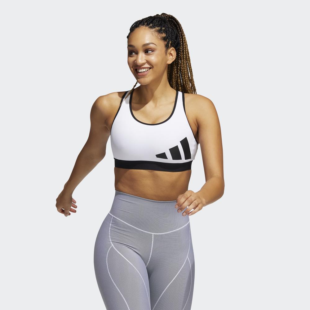 Áo Ngực Thể Thao adidas TRAINING Nữ Áo Bra Tập Luyện Logo Medium Support Believe This Màu trắng GR8024