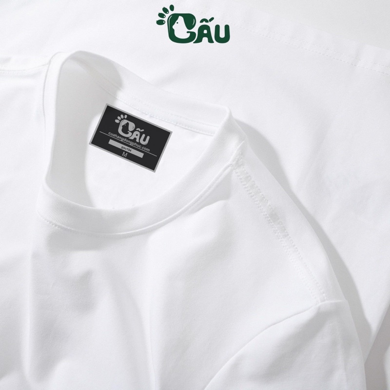Áo thun nam trơn GẤU 194 unisex cổ tròn tay ngắn vải coton co dãn, dày dặn - form regular fit - TRON COTON