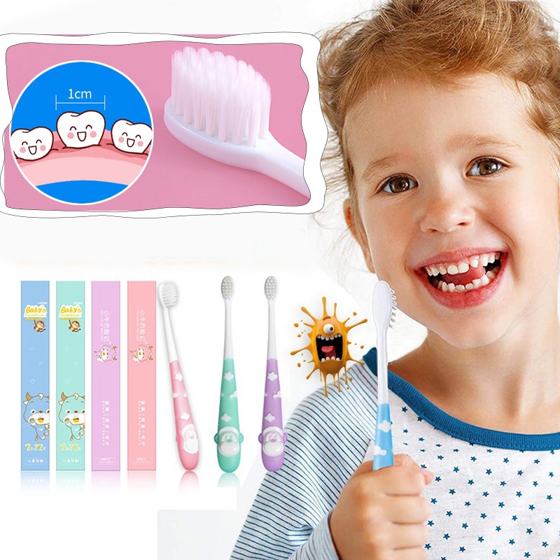 Bàn chải đánh răng lông siêu mềm dễ thương chất lượng cao cho bé từ 3-12 tuổi