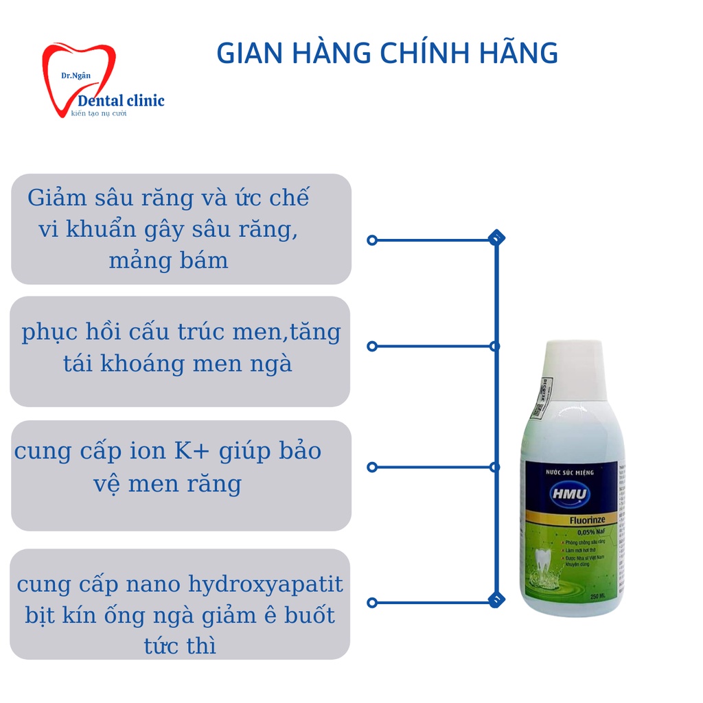 Nước Súc Miệng FLUORINZE 0,05 NAF-Nước Súc Miệng chống ê buốt,hôi miệng,giảm tụt lợi,thơm miệng hương quế ĐH Y HN