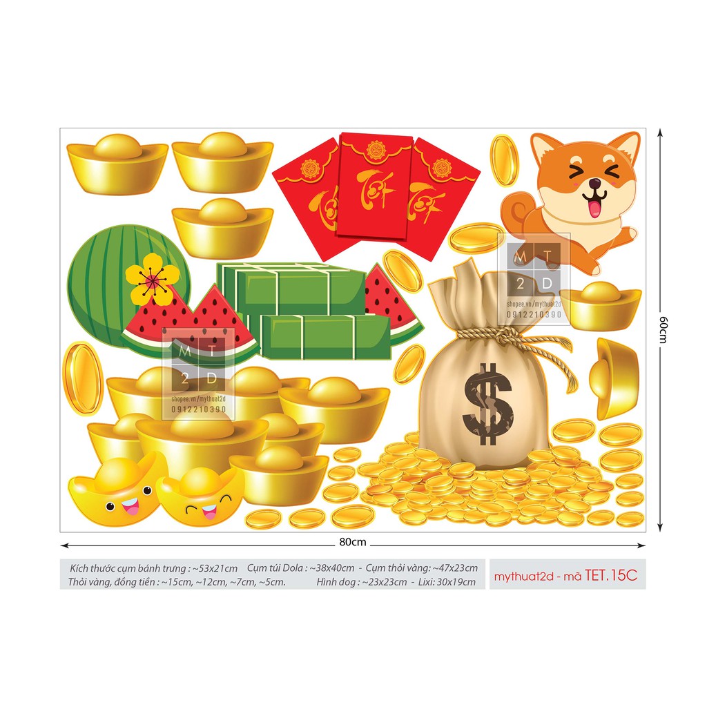 [NHIỀU MẪU] Decal Tết - trang trí tết dán kính, dán tường, bộ mẫu Xuân Nhâm Dần 2022 | BigBuy360 - bigbuy360.vn