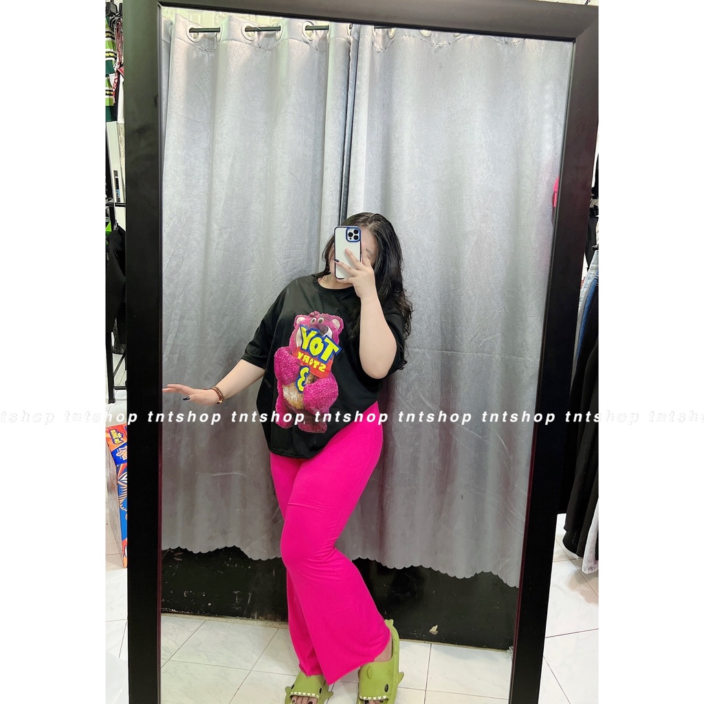 SET ÁO THUN GẤU + QUẦN DÀI ỐNG LOE [TNTSHOP BIGSIZE 60KG 90KG]