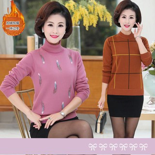 Áo Len Cổ Lọ Dài Tay Thời Trang Nữ Trung Niên 50-60 Tuổi