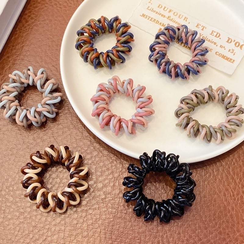 Dây Buộc Tóc Lò Xo Co Giãn Tốt Kiểu Dáng Đơn Giản Thời Trang Hàn Quốc