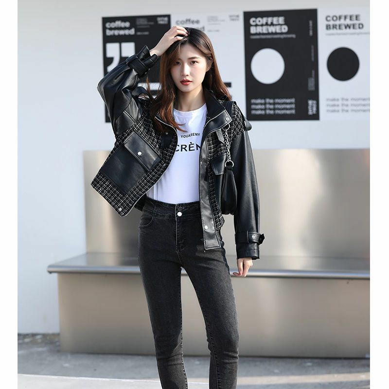 Jacket Da và dạ Tweet chất đẹp lên Form hack dáng