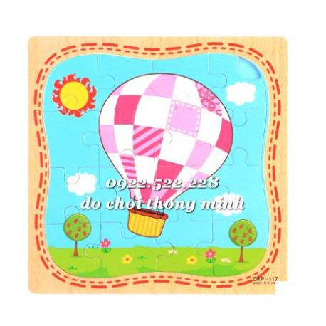 Ghép hình puzzle 16 mảnh gỗ con vật - mẫu 2