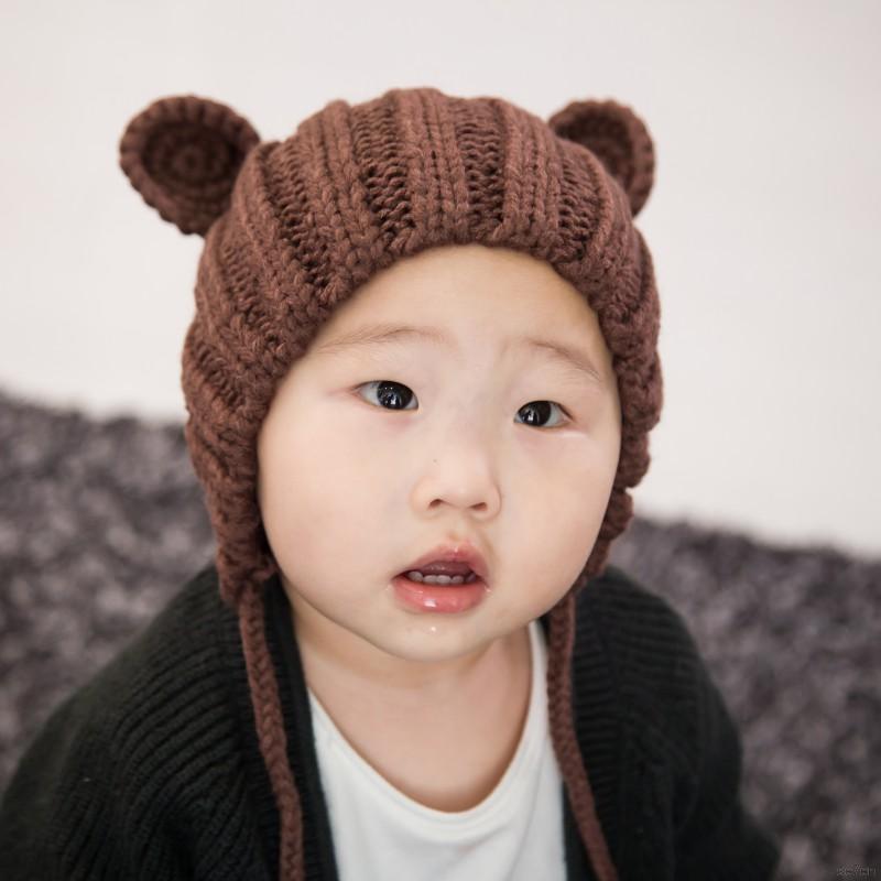 Mũ Len Kiểu Hàn Quốc Thời Trang Mùa Đông Cho Bé 0-2 Tuổi