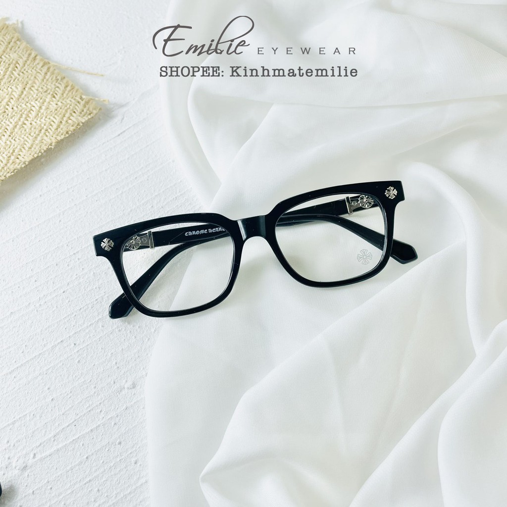 Gọng kính vuông nhựa bản dày nam nữ Emilie eyewear phụ kiện thời trang 2273