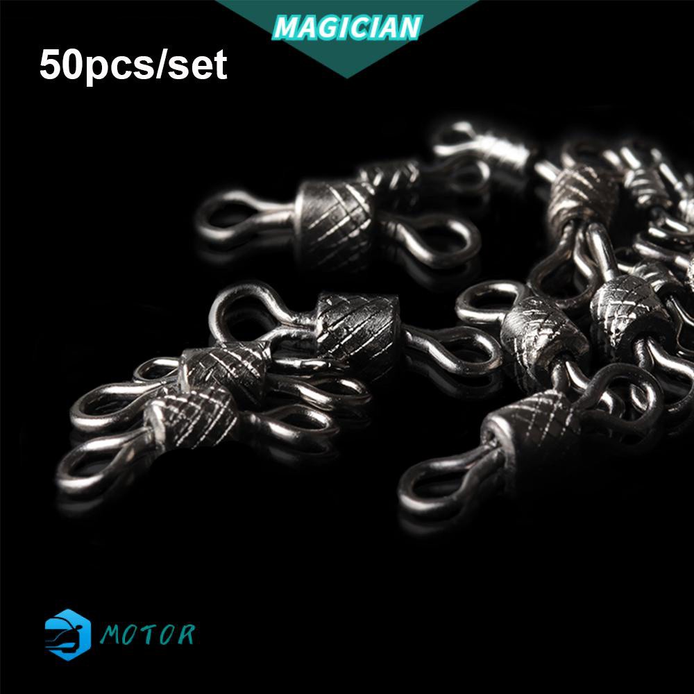 Set 2 Đầu Nối Dây Câu Cá Bằng Thép Không Gỉ Bền Chắc Chất Lượng Cao# 4# 6# 8# 10# 12# Nhẫn Rắn