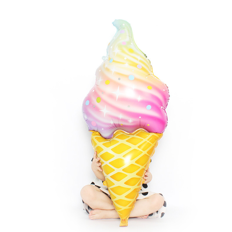 Bong Bóng Tráng Lá Nhôm Hình Cây Kem 38 &quot;