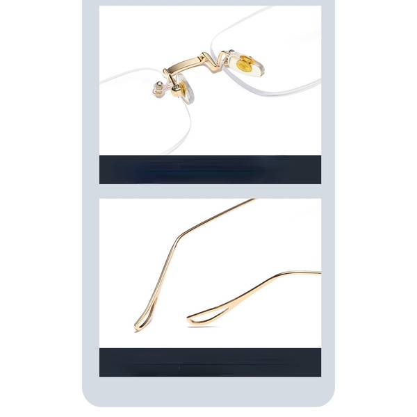 [+100°~+400°Kính Đọc Sách Không Gọng Chống Ánh Sáng Xanh Thoải Mái Chống Mệt Mỏi Cho Nam Và Nữ