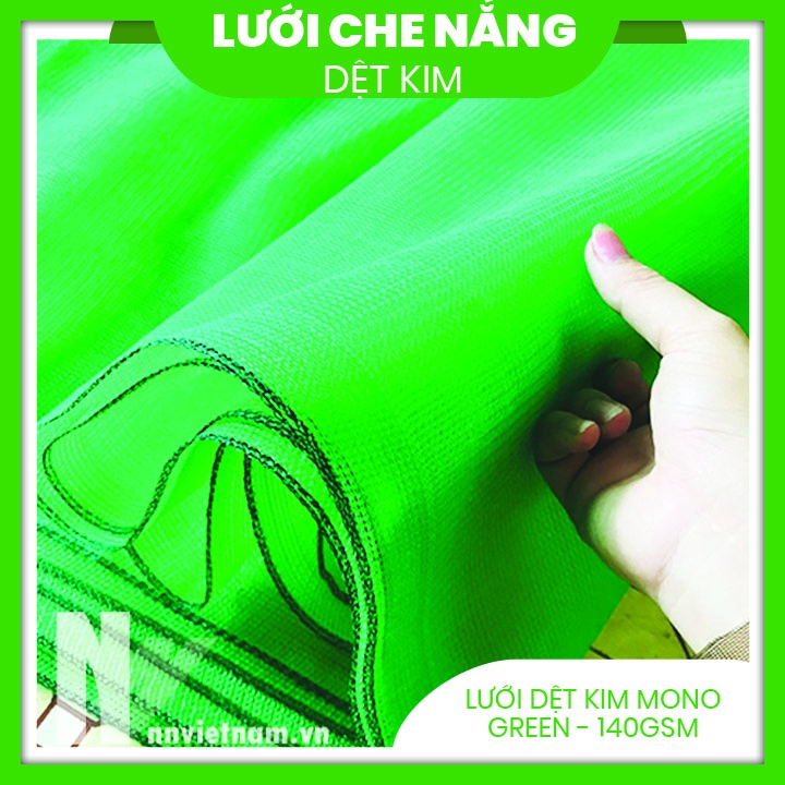 Lưới dệt kim mono sợi tròn ☀️CHÍNH HÃNG☀️ dùng che vườn lan, cây trồng, vườn ươm - Xanh lá, khổ ngang 4m