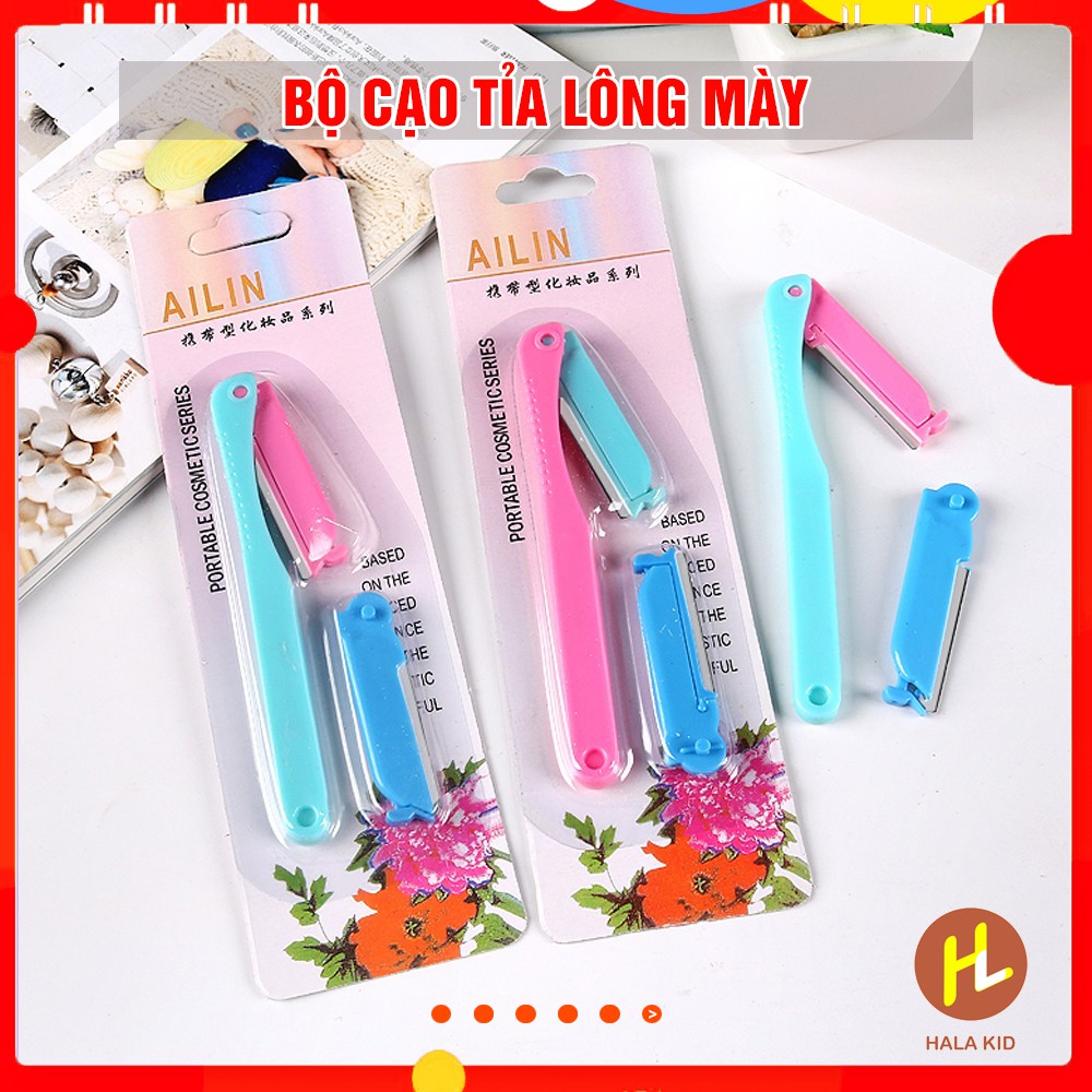 Bộ dụng cụ cạo tỉa lông mày (bộ 2 lưỡi)