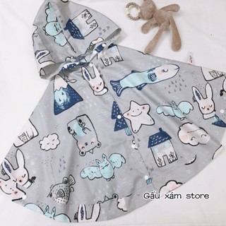 Áo choàng cánh dơi ngôi sao nền xám