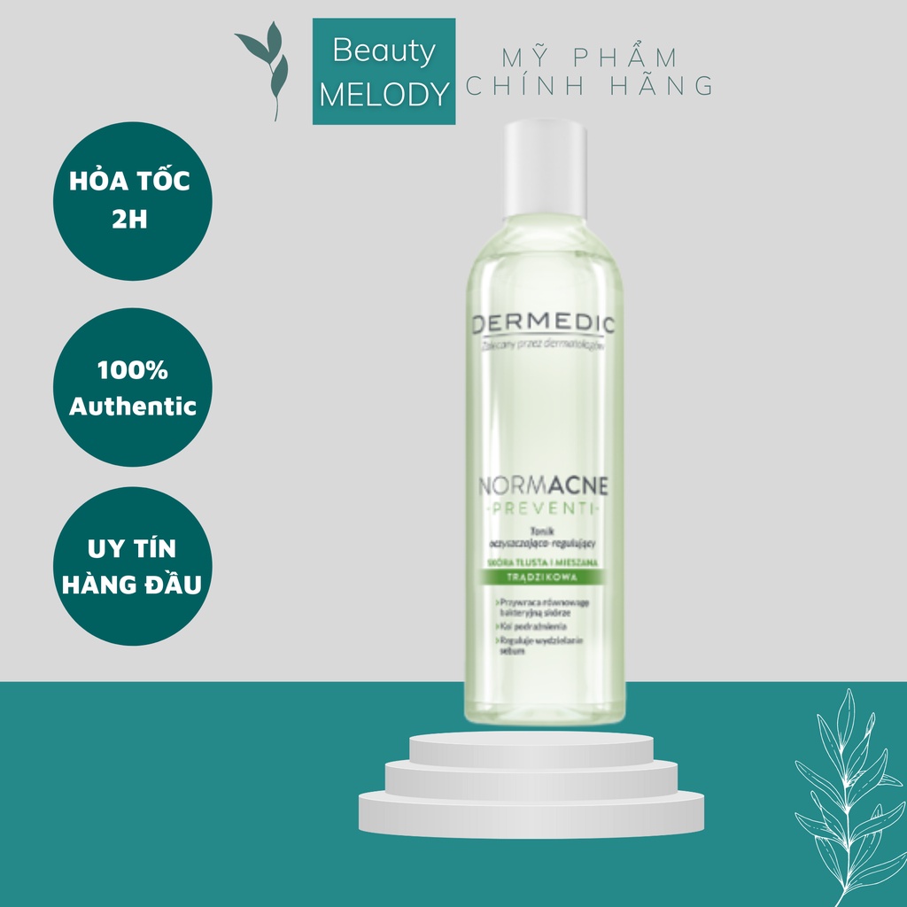 Toner làm sạch dành cho da dầu mụn/da khô Dermedic điều tiết bã nhờn, giảm đỏ làm dịu da - cấp nước chuyên sâu