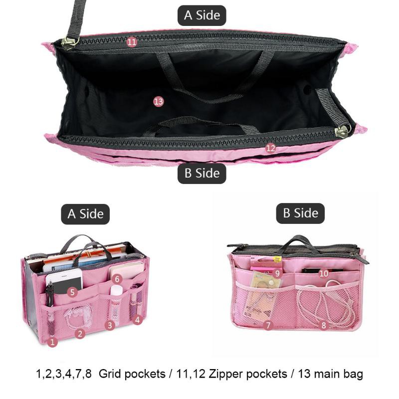 Fashion Travel Insert Organizer Handbag Purse Large Liner WomenLady Makeup Organ Handbag Insert