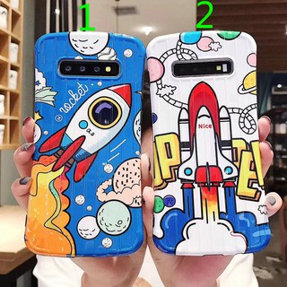 Ốp lưng Samsung Galaxy S8 9 10 plus Note 8 9 Cute Cartoon Rocket Soft TPU