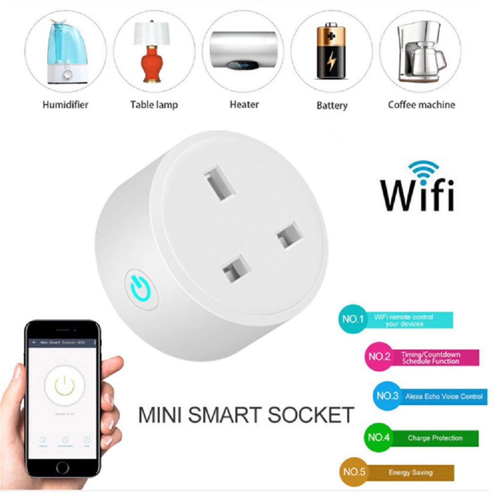 Fonte de alimentação de plugue wi-fi sem fio 16a usada com Alexa Google Home Ifttt shopping center Genie Xiaomi Xiaodu fonte de alimentação de controle de voz Monterger Smart Life grupo de controle de aplicativo