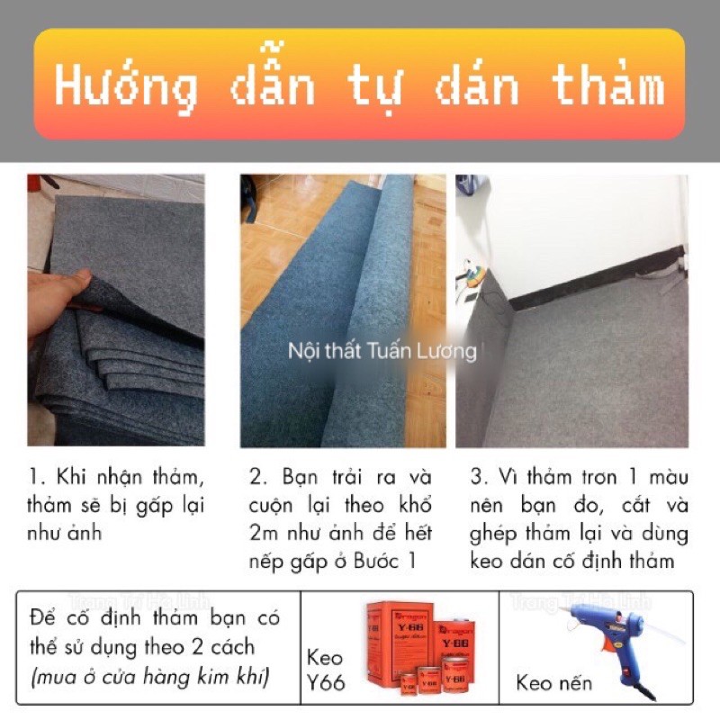 Thảm nỉ trải sàn giá rẻ dày 3mm