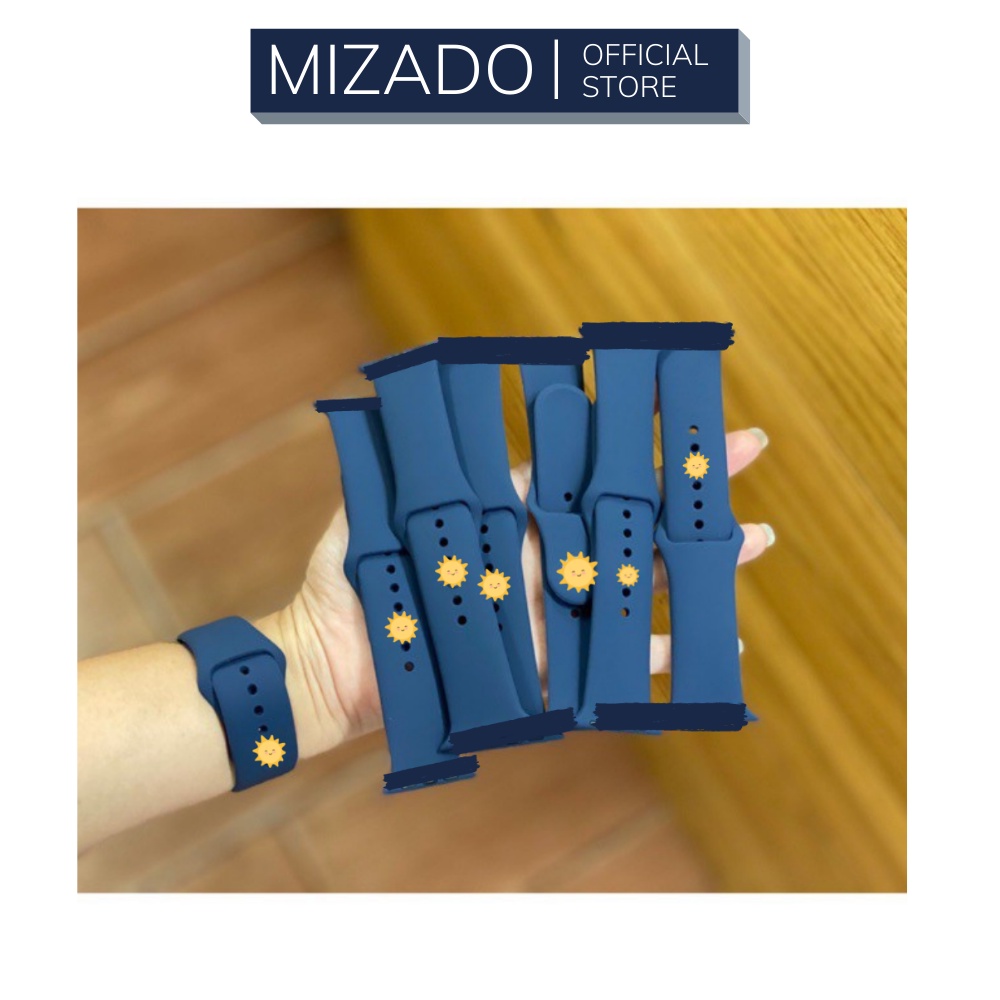 Dây silicon màu xanh navy dành cho AppIe Watch đồng hồ thông minh iWatch Series 1/2/3/4/5/6/SE size 38mm 40mm 42mm 44mm